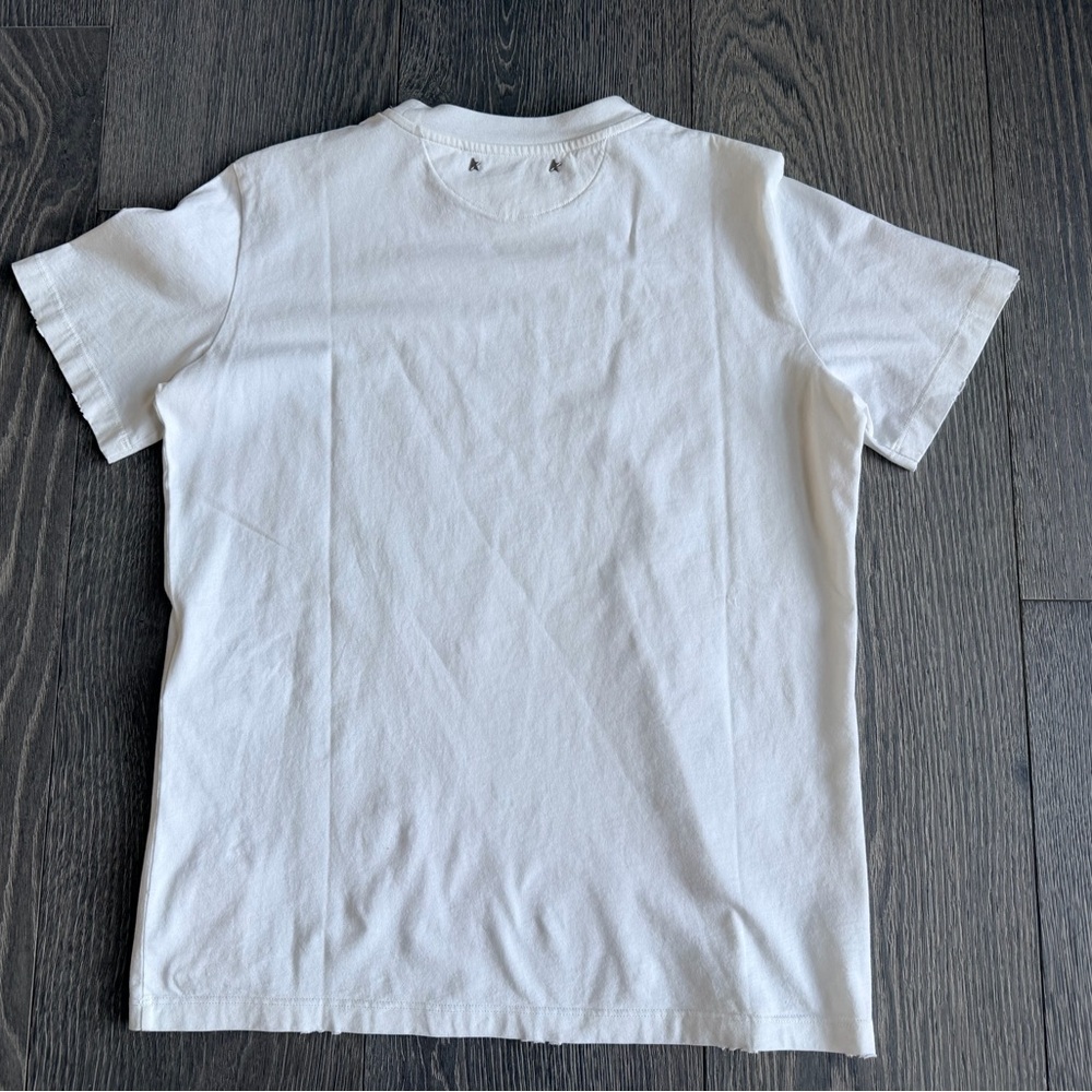 Golden Goose Distressed Short-Sleeve Embellished T-Shirt in White Size XS - Picture 11 of 11